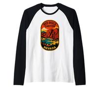 Red Rock Canyon Nevada Vista panorámica del desierto Vintage Camiseta Manga Raglan