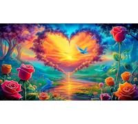 Red-Rosas Puzzle Imposible,desafío para Adultos Entretenimiento Creativo 1000 Piezas Obra de Arte de Juego de para Adultos, Regalos a Partir de 14 Años 75x50cm/1000pcs