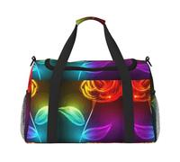 Red Rose Art - Bolsa de viaje grande, plegable, impermeable, para la noche, playa, natación, piscina, deportes, gimnasio