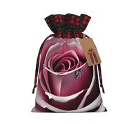 Red Rose Close Up 1 bolsa de Navidad con cordón de 4.7 x 6.9 pulgadas, bolsa robusta para regalos y artículos esenciales de uso diario