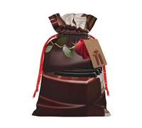 Red Rose On Piano, 1 bolsa de Navidad con cordón de 4.7 x 6.9 pulgadas, bolsa robusta para regalos y artículos esenciales de uso diario