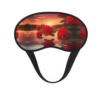 Red Roses at Sunset - Antifaz para dormir con estampado de rosas rojas, cómoda, ajustable, perfecta para viajes, meditación y camping