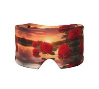 Red Roses at Sunset Print - Orejeras para dormir - Bloquea la luz, ajustable, ideal para viajes, meditación y yoga