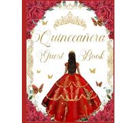 Red Roses Floral Quinceañera Sweet 15 Birthday Guest Book