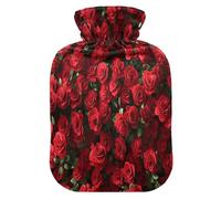 Red Roses in Ull Bloom - Bolsa de agua caliente con funda de forro polar suave, bolsa de agua caliente para aliviar el dolor de cuello y hombros, terapias frías y calientes, talla S