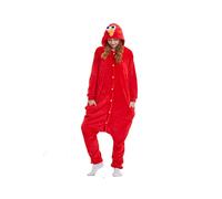 (Red,S)Adulto Sesame Street Elmo Galleta Monstruo Disfraz Pijama Onsie Ropa de dormir Pijama