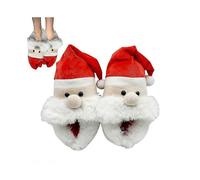 Red Santa Slippers Stuffed Bedroom Christmas House Indoor Slippers for Women Lightweight Unisex Cartoon Santa Non-slip Shoes