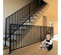 Red Seguridad 107 x 380 cm Fácil de Instalar sin Perforar Red de Seguridad Robusta para Escaleras para Mascotas, Negro