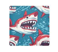 Red Sharks - Paño autoadhesivo mágico para cámara de lentes, protector de lentes, bolsa de maquillaje, 13.8 x 13.8 pulgadas, multicolor, 17.7x17.7in, moderno