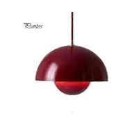 (red)Simple Flower Lampshade Small Chandelier Adjustable Wire 3 Light Colors Modern Globe Ceiling Lamp