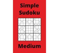 Red Simple Sudoku Book, 9x9 Puzzles, 200 Pages, 5x8, Medium