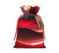 Red Sky At Night - Bolsas de regalo con cordón y estampado estrellado, reutilizables, versátiles para cumpleaños, festividades