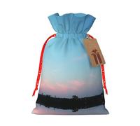 Red Sky At Night - Bolsas de regalo de Navidad con estampado estrellado, con cordón, regalos de fiesta de Navidad y recuerdos