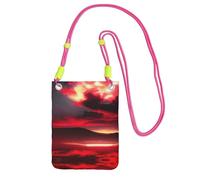 Red Sky At Night - Bolso cruzado pequeño con estampado estrellado para mujer, mini monederos cruzados para teléfono celular, cartera de viaje, fucusia, Talla única