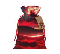 Red Sky At Night Starry - 1 bolsa de Navidad con cordón de 8.3 x 11.8 pulgadas, bolsa robusta para regalos y artículos esenciales de uso diario