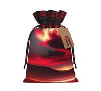 Red Sky At Night Starry - Bolsas de regalo con temática navideña - Elegantes, únicas y personalizadas, bolsas de regalo reutilizables con cordón