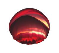 Red Sky at Night Starry - Gorro de ducha reutilizable para mujer, doble capa impermeable, esencial para el tratamiento del cabello