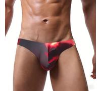 Red Sky At Night Starry Print - Ropa interior de bikini para hombre, de talle bajo, Negro, XXL
