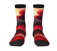 Red Sky at Night Starry Socks para hombres y mujeres, suaves, transpirables, flexibles, cómodos con diseño elegante, el mejor regalo, 3 Negro, Altoa única