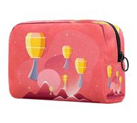 Red Sky Lantern - Bolsa de cosméticos para mujer, neceser de viaje, bolsa organizadora de maquillaje con cremallera, multicolor, 18.5x7.5x13cm/7.3x3x5.1in, Neceser