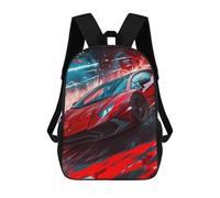 Red Sports Car Speed Artwork Mochilas Para Niños 17inch Mochila Escolar Mochila Escolar Impresa En 3D Para Niños De Primaria Y Secundaria
