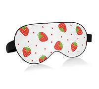 Red Strawberry Semaless On Red White Polka Dots Eye Masks Cover Blocks Light Sleep Mask Shade Cover Blindfold Relaxing Eyeshade Cover con correa ajustable para la cabeza para hombres, mujeres y niños