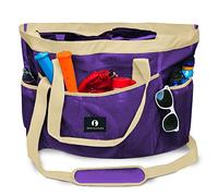 Red Suricata bolsa de playa de malla extragrande, para playa y piscina, Púrpura, beige, XL