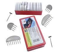 Red Suricata Peines curvados para bloquear puntos, juego de 25 peines de borde curvo para bloquear proyectos de punto, ganchillo, encaje o costura, extra 100 alfileres en T, pendiente de patente