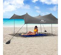 Red Suricata Sombrilla Familiar para Playa - Toldo para Sombra de Sol | Protección UV UPF50 | Tienda de campaña con 4 Barras de Aluminio, 4 Anclajes de Barra, 4 Anclajes para Bolsa de Arena, Lona