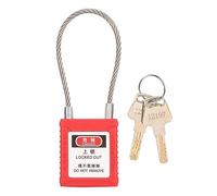 Red Tagout Safety Padlock With 2 Keys Stainless Steel Personal Device Repair Lock Out Padlock Durable ABS Material for Equipment Maintenance and Industrial Projects