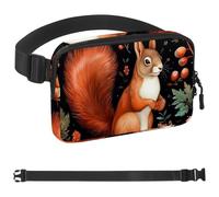 Red Tailed Squirrel-1055 - Riñonera para hombres y mujeres, riñonera con correa ajustable, bolsa cruzada de moda para viajes, al aire libre, correr, senderismo, multicolor, multicolor,