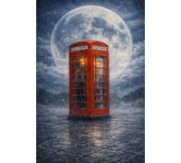 Red Telephone Booth at Night - London-Inspired Rainy City Cover Design Dot Grid Notebook | 120 Pages | 6×9 in: Dot Grid Notebook for Writing, Journaling and Everyday Notes (British Cover Edition)