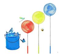 Redes telescópicas de mariposa, redes de pesca extensibles con cubos de agua plegables para atrapar insectos cangrejos, insectos, pájaros, playa, estanques, piscina, red telescópica al aire libre