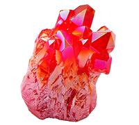 Red Titanium Recubierto Crystal Rock Rock Cluster Geode Druzy Gem Stone Decoración del hogar Espécimen