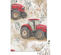 Red Tractor Christmas Wrapping Paper Puzzles Imposible,desafío para Adultos Juego Educativo 1000 Piezas Obra De Arte De Juego De para Adultos Y Niños Mayores De 12 Años 38x26cm/1000pcs