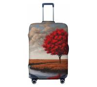 Red Tree by a River - Fundas protectoras elásticas para equipaje de 45,7 a 81,3 cm, Black, M