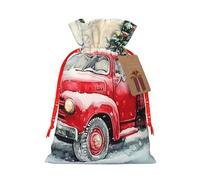 Red Truck - Bolsas de regalo reutilizables con cordón para cumpleaños, bodas, regalos de fiesta y regalos festivos