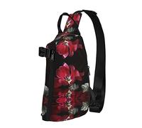 Red Tulip Tahiti Beach Diagonally Sling Bag, Crossbody Sling Backpack Shoulder Chest Bag para Mujeres Hombres, Travel Hiking Daypack