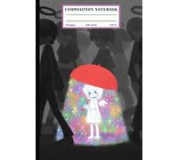 Red Umbrella Angel Girl Notebook, Wide Ruled Journal for Emotional Teens Girls Artists and Lonely Hearts