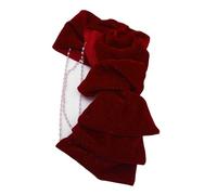 Red Velvet Bow Hair Claw con Faux Pearl Tassel Strong Hold Accessory para Mujeres, Textura de Lujo, Ideal para Ocasiones Informales y Formales, Diseño Versátil