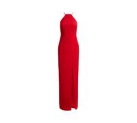 Red Vestido de crepé con cuello halter 44