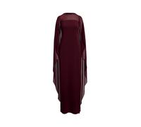 Red Vestido de georgette con capa 36
