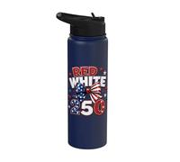 Red White 250 Years American 1776 2026 250th anniversary Stainless Steel Insulated Water Bottle