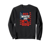 Red White and BBQ | Patriotic Farm Animal Cookout Design Sudadera