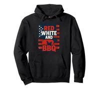 Red White and BBQ | Patriotic Farm Animal Cookout Design Sudadera con Capucha