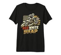Red White and Brap Motocross USA Vintage Camiseta Premium