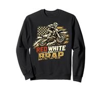 Red White and Brap Motocross USA Vintage Sudadera