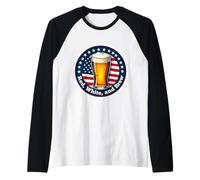 Red White And Brew American Patriot Beer Lover 4 de julio EE. UU Camiseta Manga Raglan