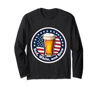 Red White And Brew American Patriot Beer Lover 4 de julio EE. UU Manga Larga