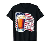 Red White And Brew American Patriot Beer Lover USA 4 de julio Camiseta